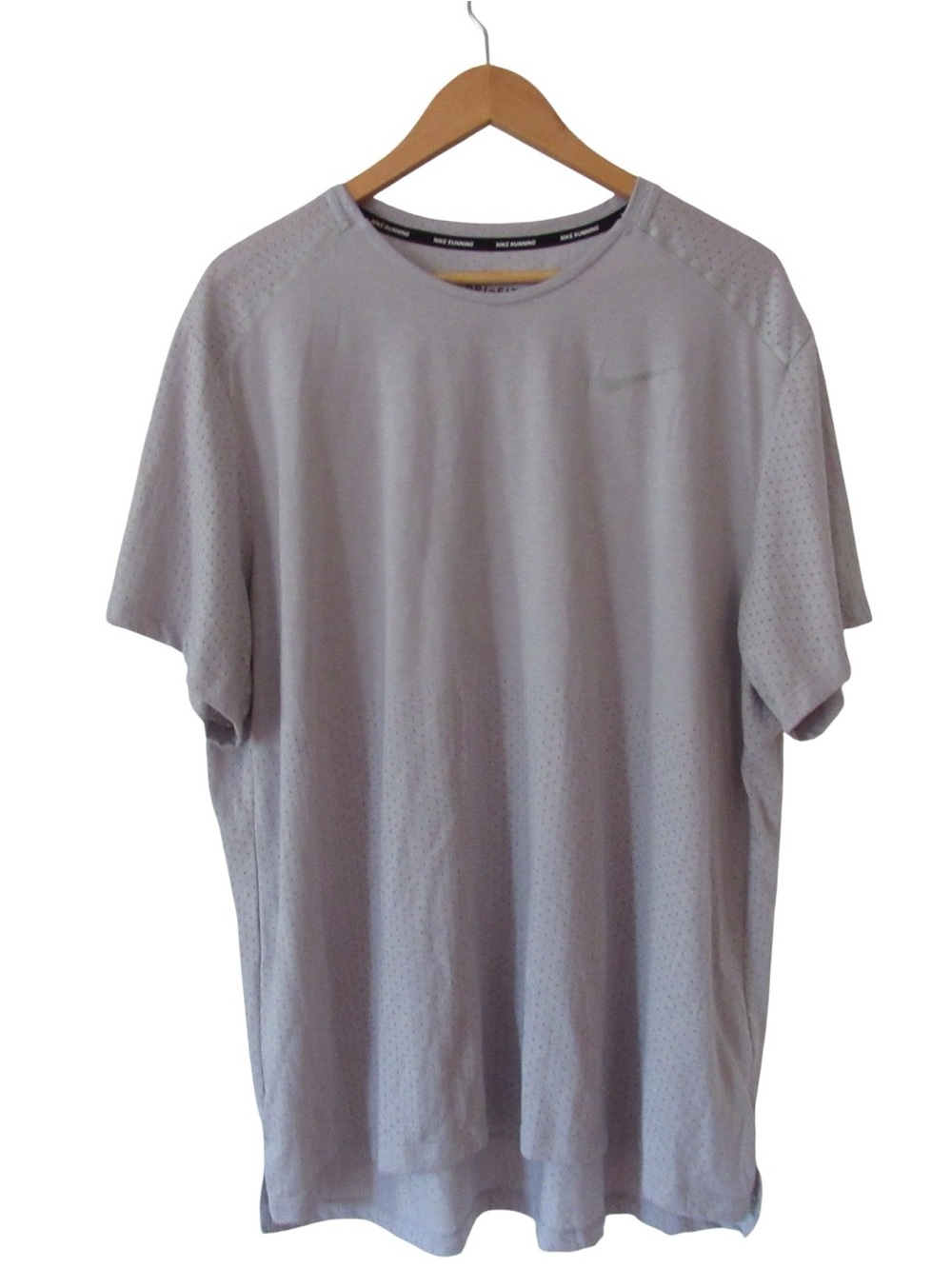 Nike Rise 365 Breathe Dri FIT Short Sleeve Running Top Mens XL Gray Athletic